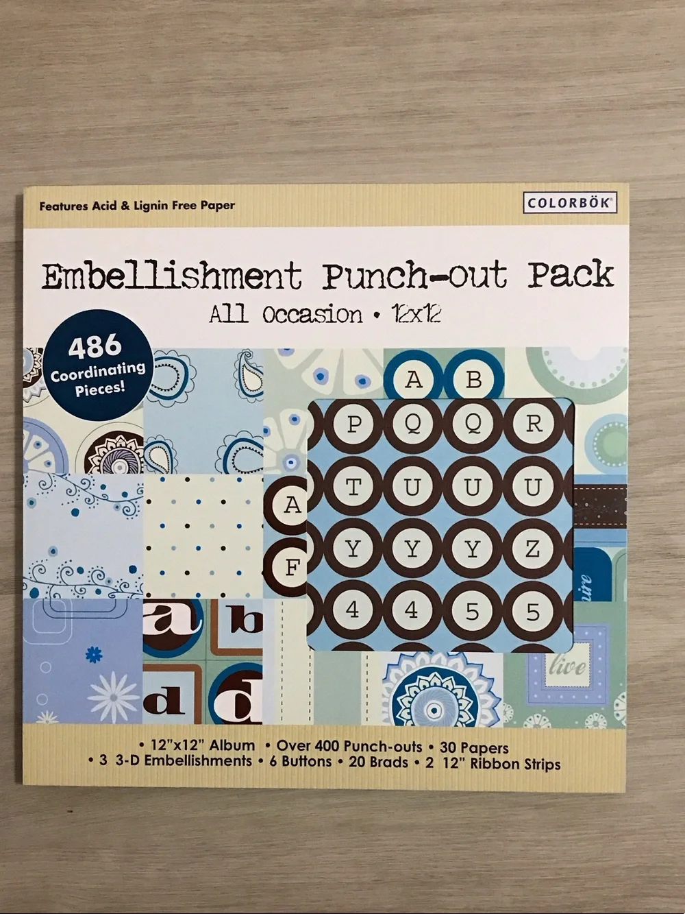 ColorBok Embellishment Punch-Out Pack – Blue Mix Craft Kit
